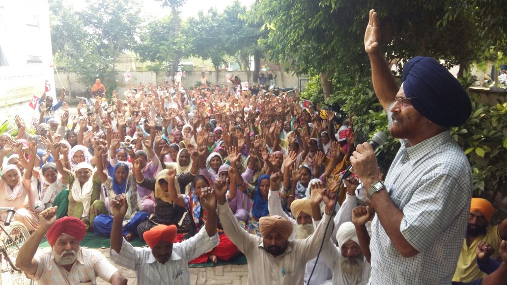 Comrade Gurmeet Singh at a workers rally in Punjab -file photo