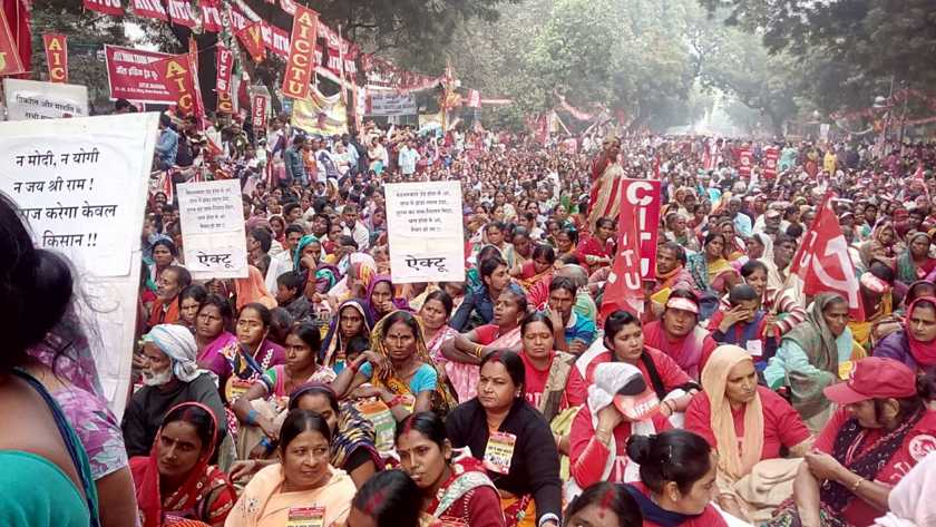 Women Participation in AICCTU Rally 9th Nov 2017