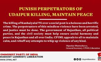 Punish Perpetrators Of Udaipur Killing, Maintain Peace 